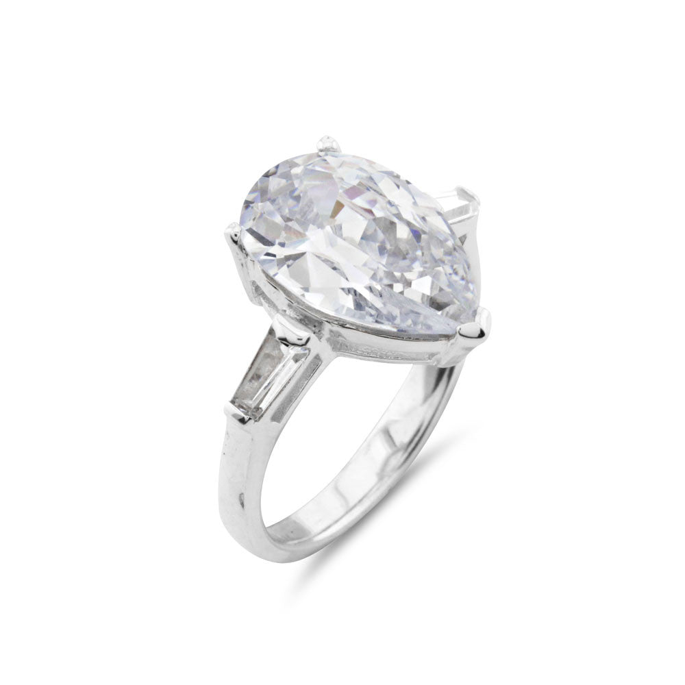 Beyonce Engagement Luxury Pear Cut Ring - www.sparklingjewellery.com