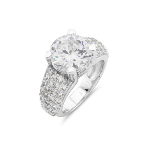 Iluminique 4 Carat Solitaire Ring 4ct - www.sparklingjewellery.com