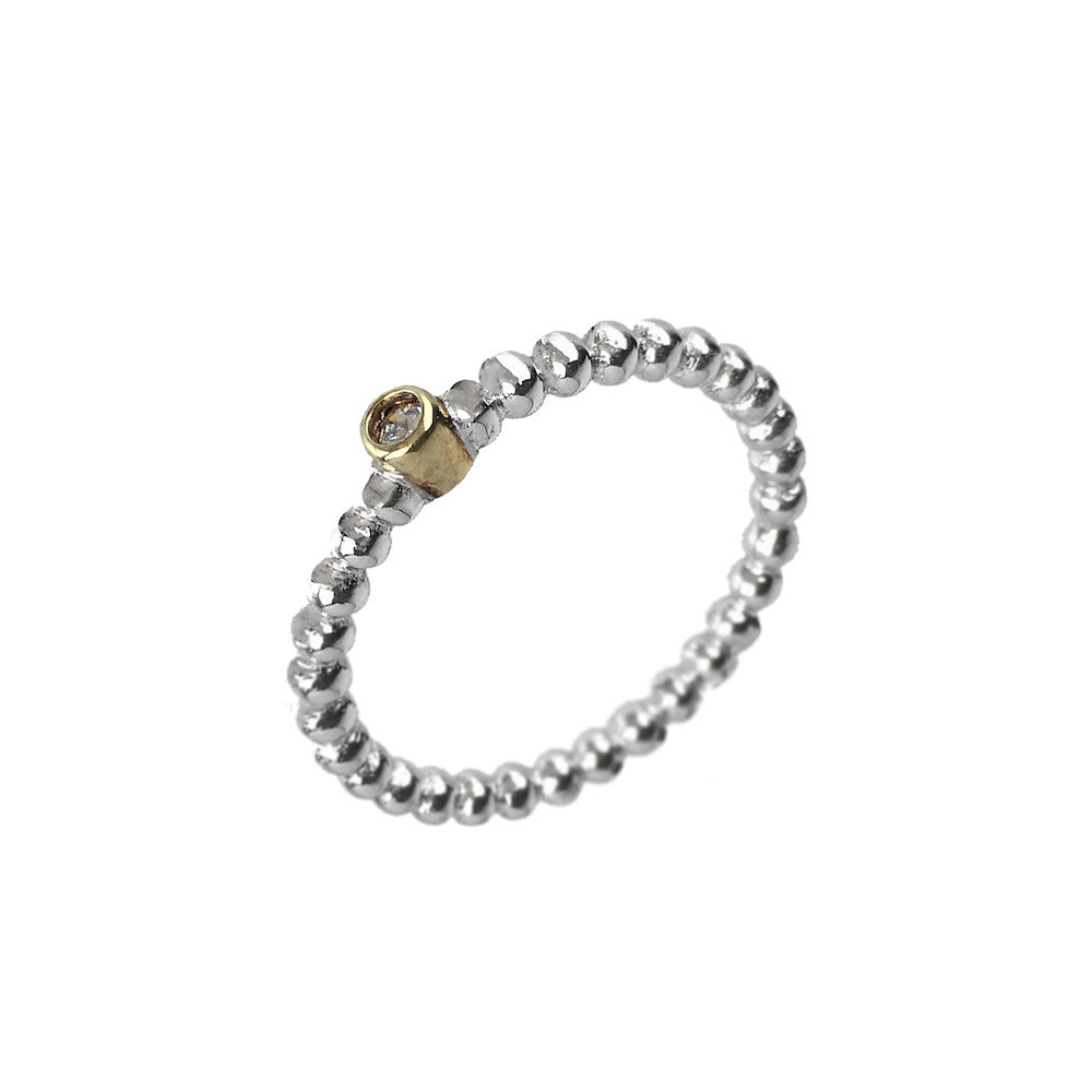 Gold & Silver Ball Layer Ring - www.sparklingjewellery.com