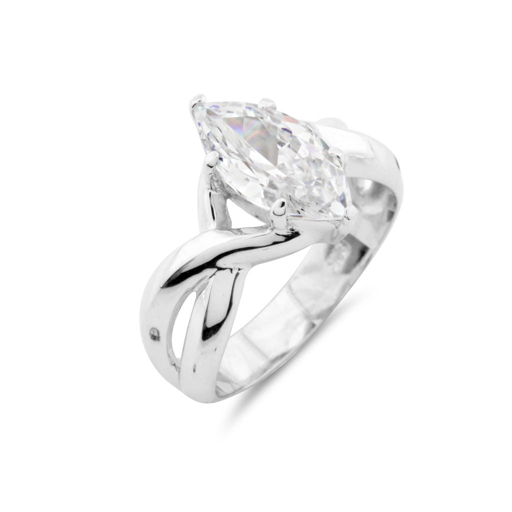 Marquise Solitaire Ring - www.sparklingjewellery.com