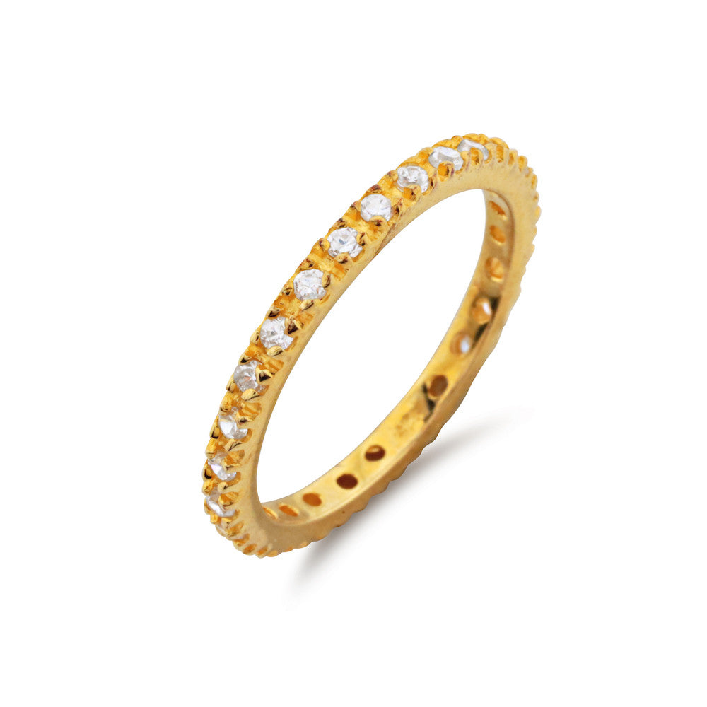 Gold Diamond Full Eternity Ring - www.sparklingjewellery.com