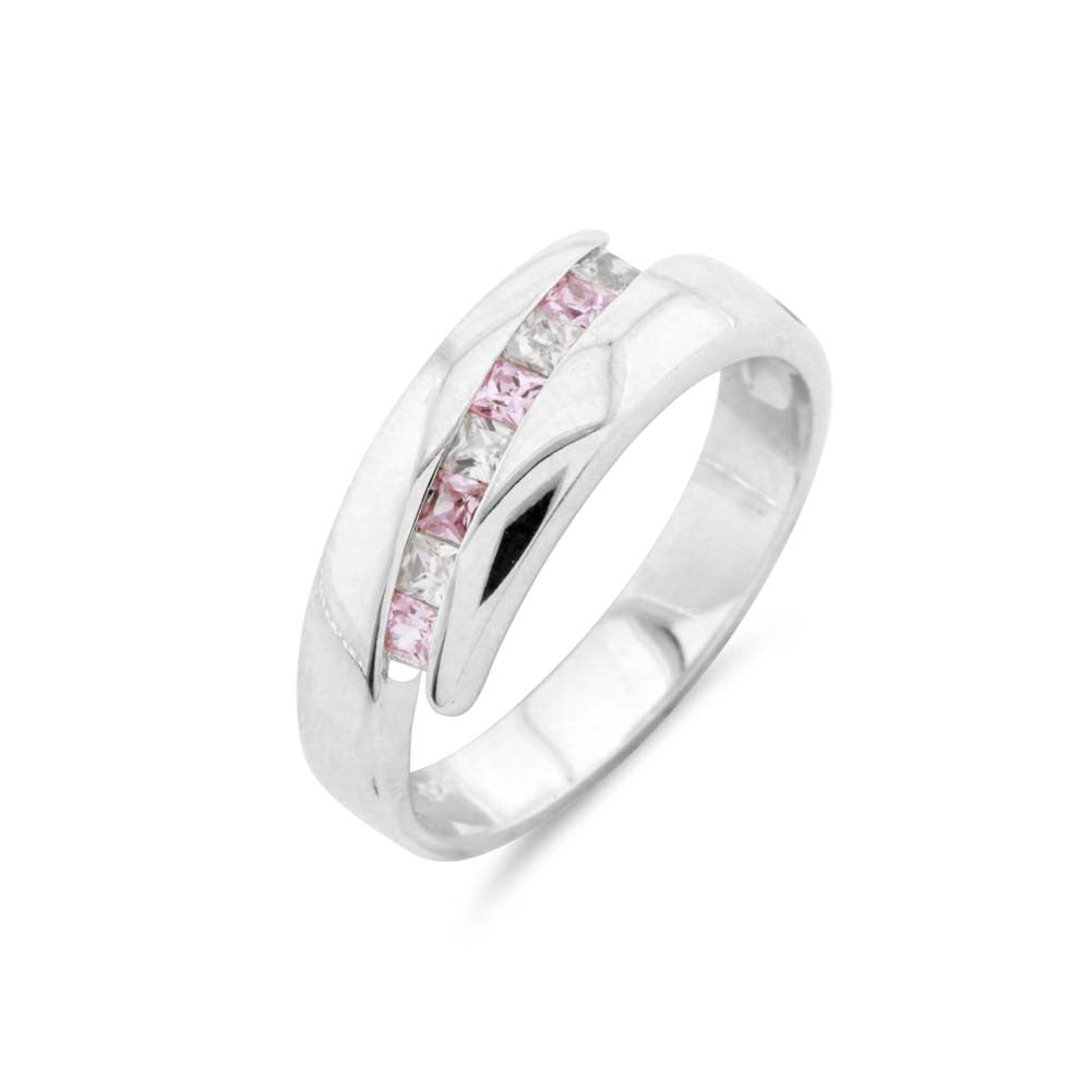 Pink Channel Set Wedding or Eternity ring  Ring - www.sparklingjewellery.com