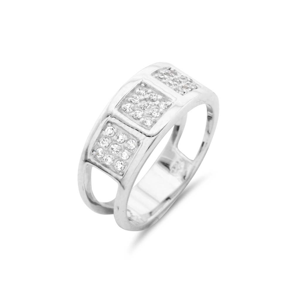 Silver Pave Modern Ring - www.sparklingjewellery.com