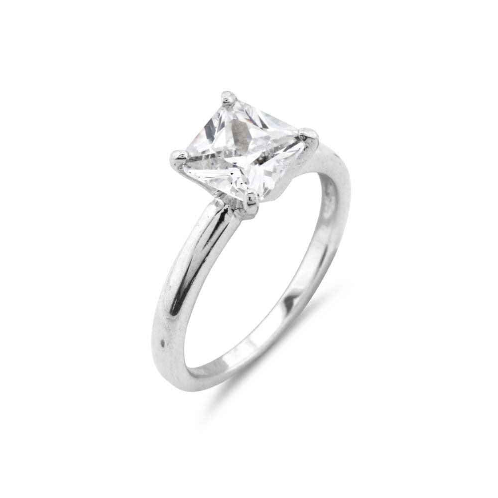 1ct Princess Cut Solitaire Simulated Diamond Engagement Ring - www.sparklingjewellery.com