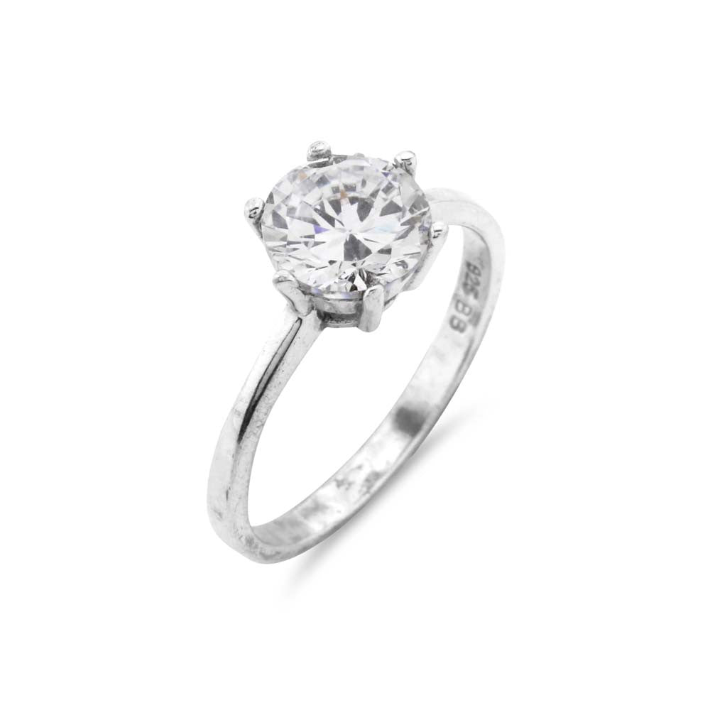 1ct Silver Solitaire Ring - www.sparklingjewellery.com