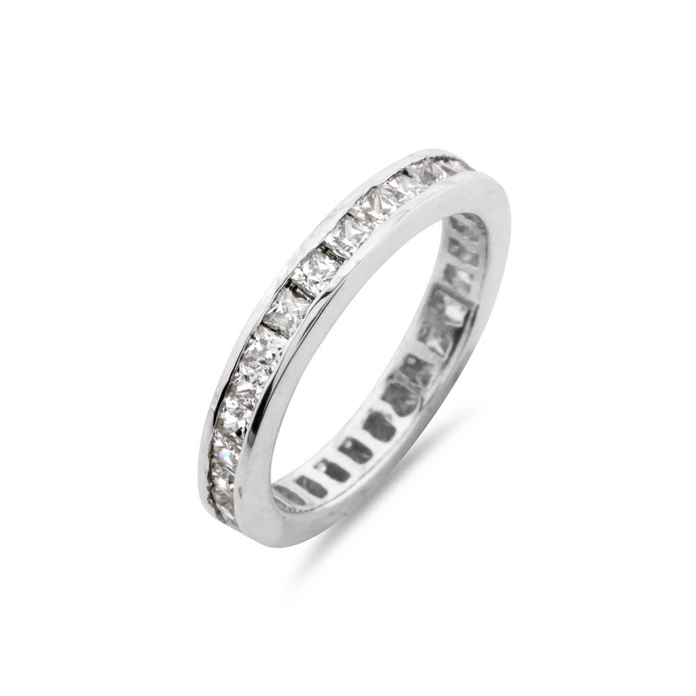 Princess Cut Channel Set Full Eternity Ring - www.sparklingjewellery.com