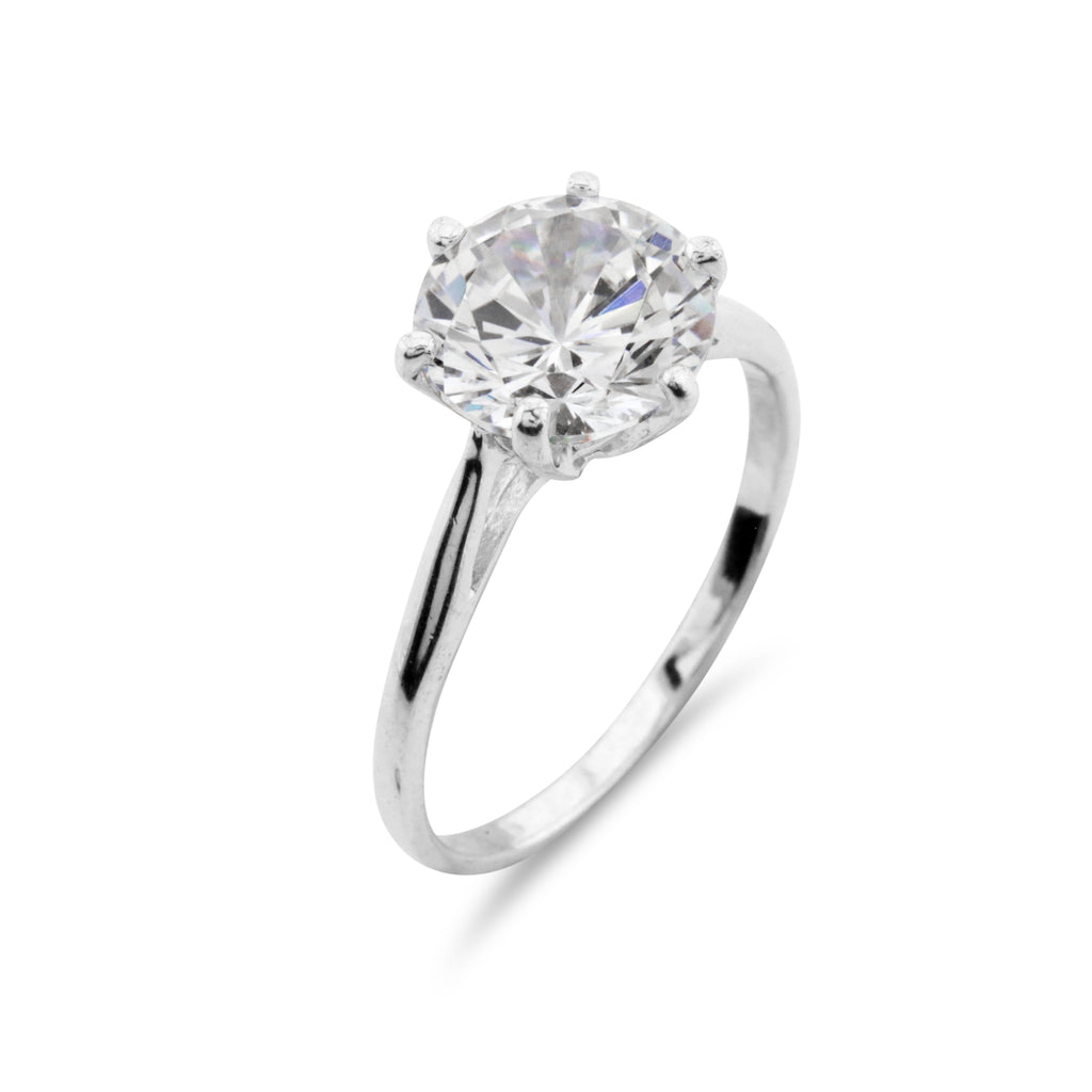 2ct Simulated Diamond Classic Solitaire Ring - www.sparklingjewellery.com