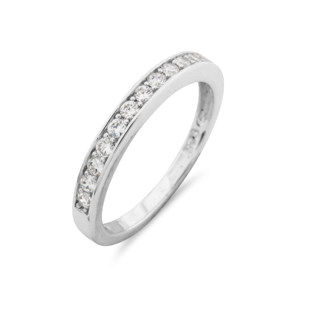 Half Hoop Simulated Diamond Eternity Ring - www.sparklingjewellery.com