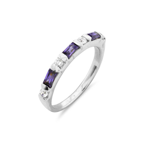 Silver Amethyst Eternity Ring - www.sparklingjewellery.com