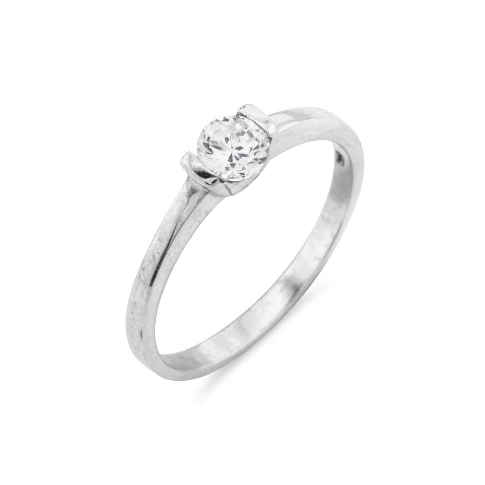 Tension Set Silver Solitaire Ring - www.sparklingjewellery.com