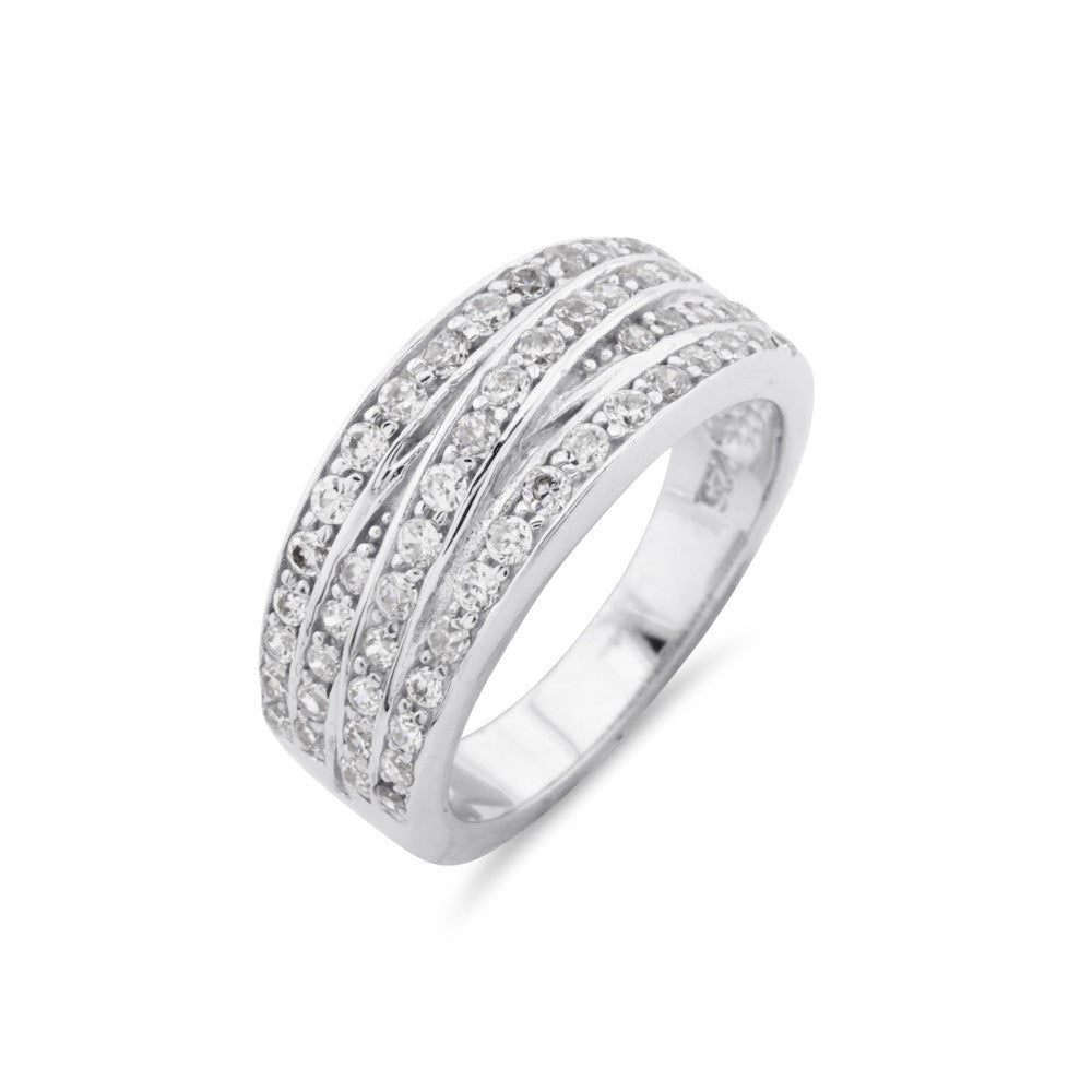 Modern Silver Wrap Contemporary Ring - www.sparklingjewellery.com