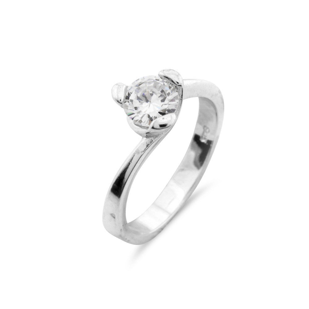 Contemporary Solitaire Ring - www.sparklingjewellery.com