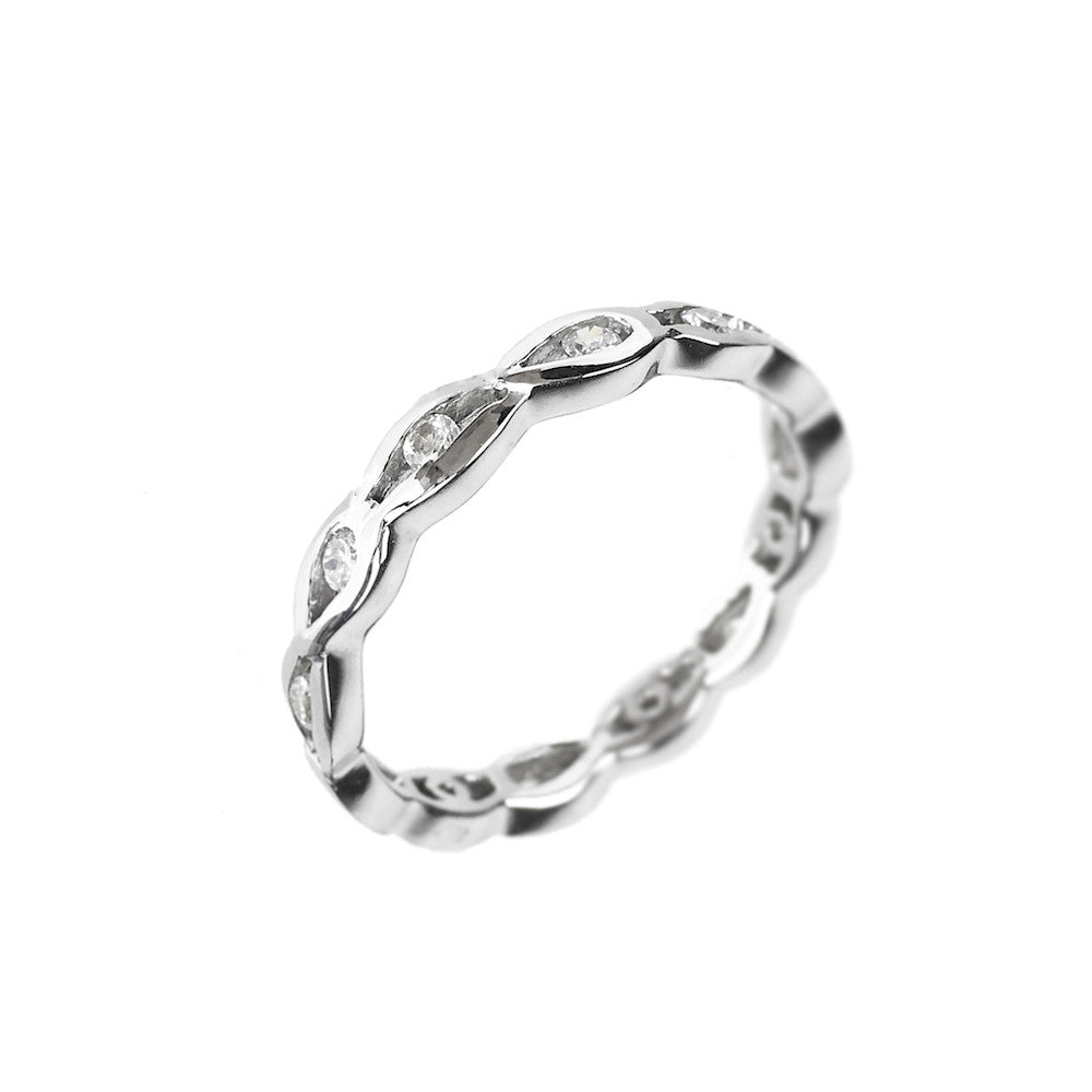 Infinity Eternity Ring 925 Silver - www.sparklingjewellery.com