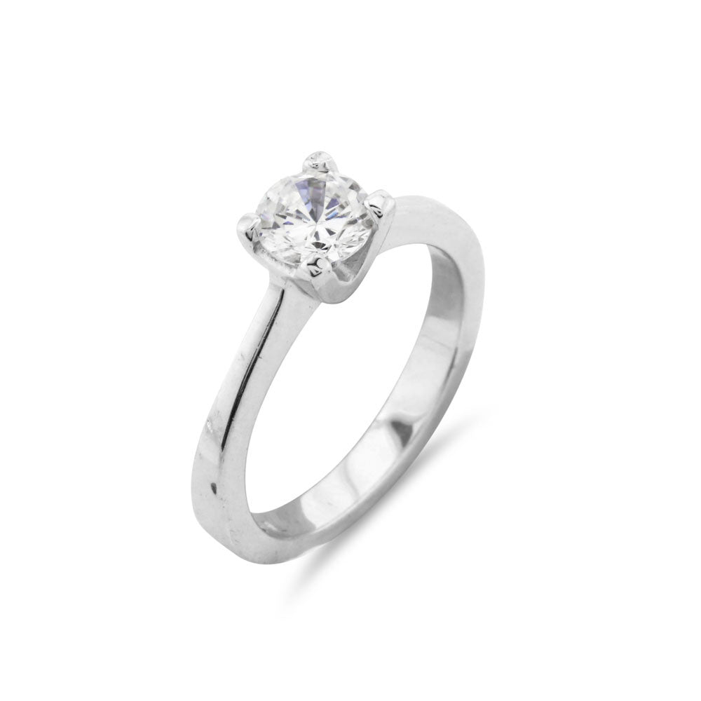 Knife Edge Solitaire Ring - www.sparklingjewellery.com
