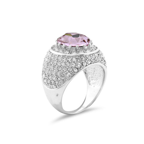 Rose Crystal and Silver Ring Steal Katie Price's look! - www.sparklingjewellery.com