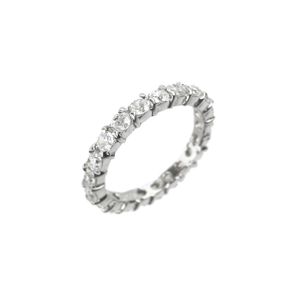 1ct Full Eternity Ring Sterling Silver - www.sparklingjewellery.com