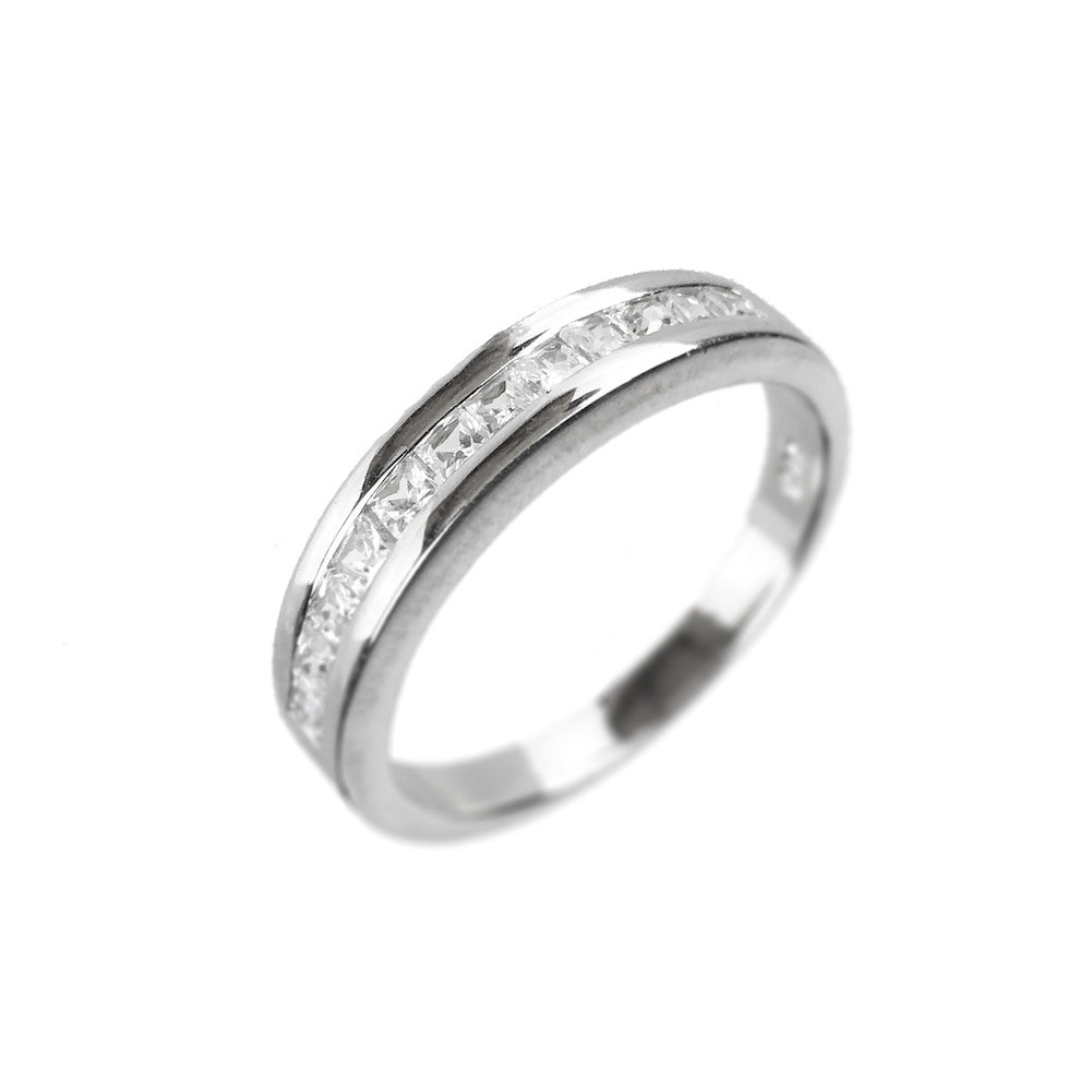 Sterling Silver Channel Set CZ Ring - www.sparklingjewellery.com