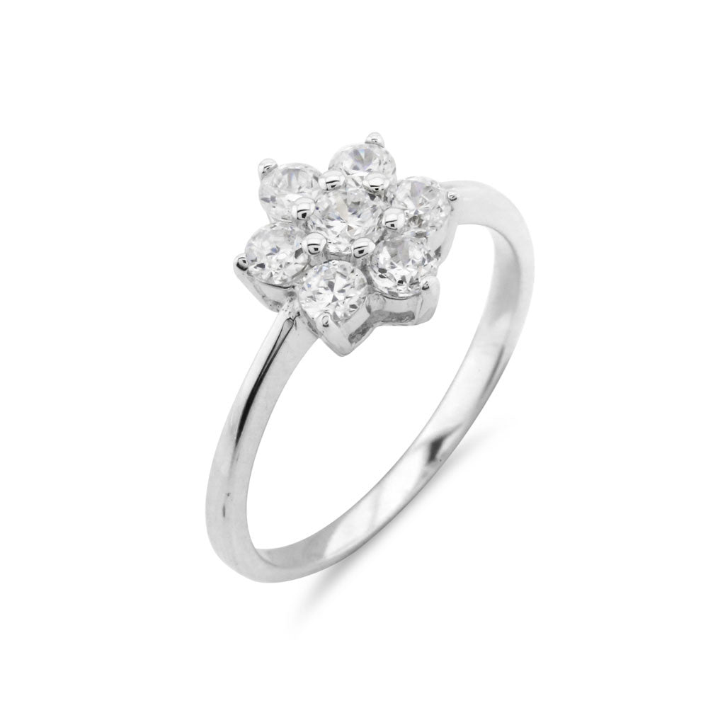 Traditional Cluster Ring Silver - www.sparklingjewellery.com
