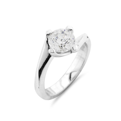 Solitaire One Carat Elevated Engagement Ring - www.sparklingjewellery.com