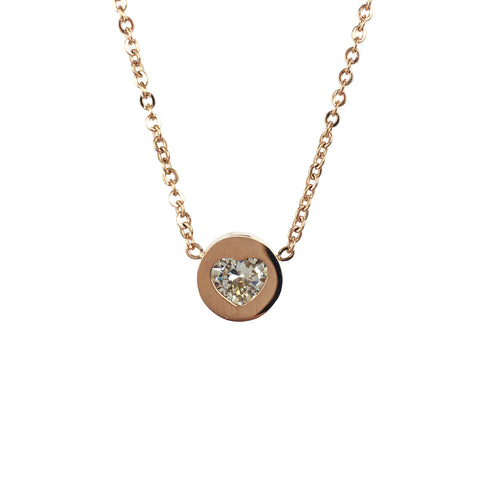 Rose Gold Heart Necklace - www.sparklingjewellery.com