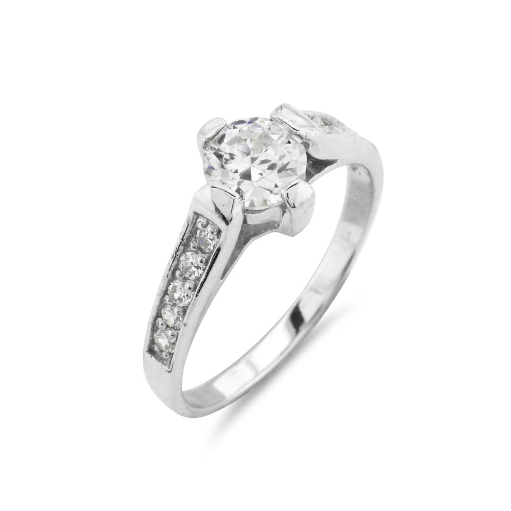 Silver Engagement Ring - www.sparklingjewellery.com
