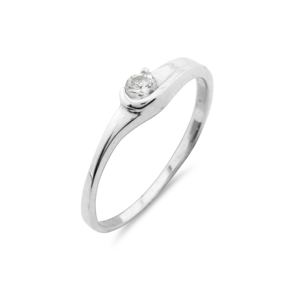 Silver Solitaire Ring - www.sparklingjewellery.com