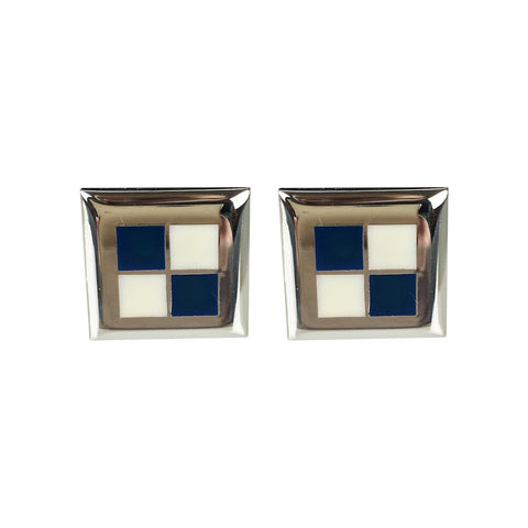 Grid Silver Cufflinks - www.sparklingjewellery.com