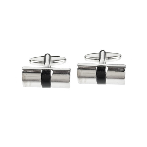 Black and Chrome Cufflinks Sterling Silver - www.sparklingjewellery.com