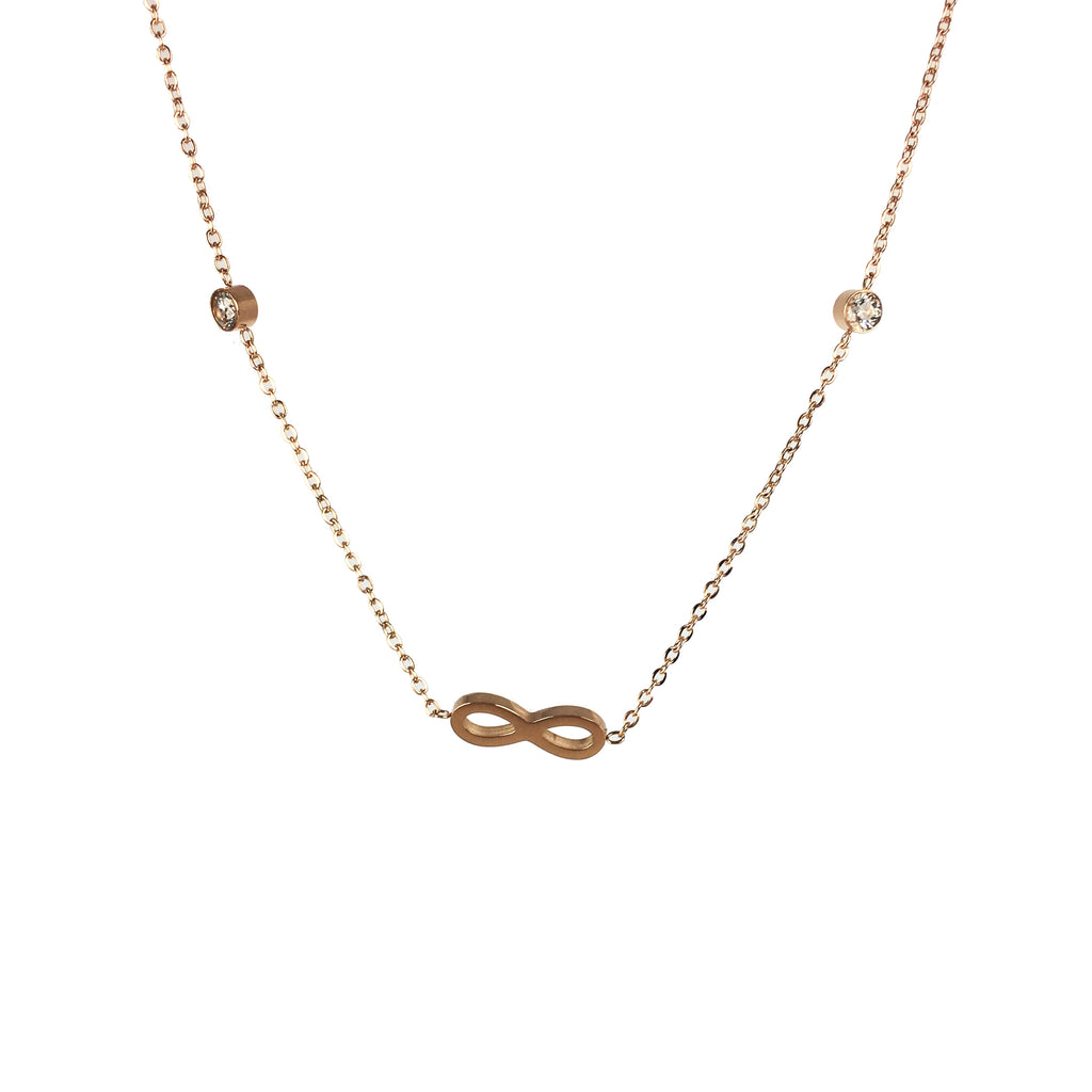Rose Gold Infinity Necklace - www.sparklingjewellery.com