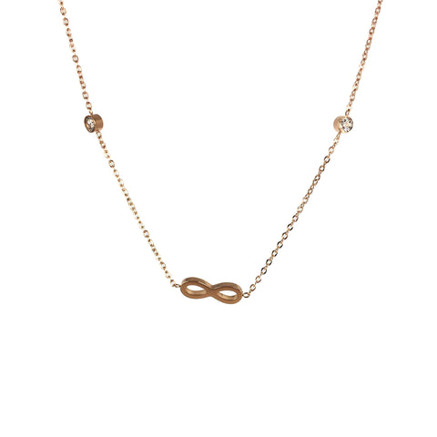 Rose Gold Infinity Necklace - www.sparklingjewellery.com