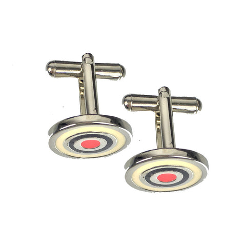 Circle Target Cufflinks Silver - www.sparklingjewellery.com