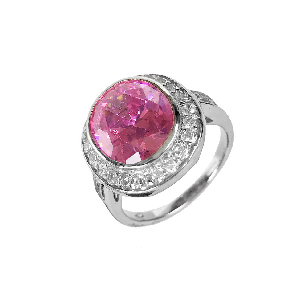 Pink Oval Cocktail Ring - www.sparklingjewellery.com