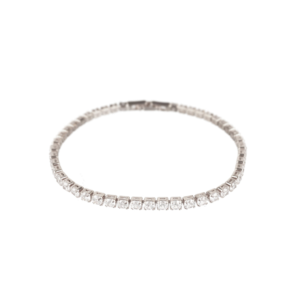 White Gold Vermeil Tennis Bracelet - www.sparklingjewellery.com