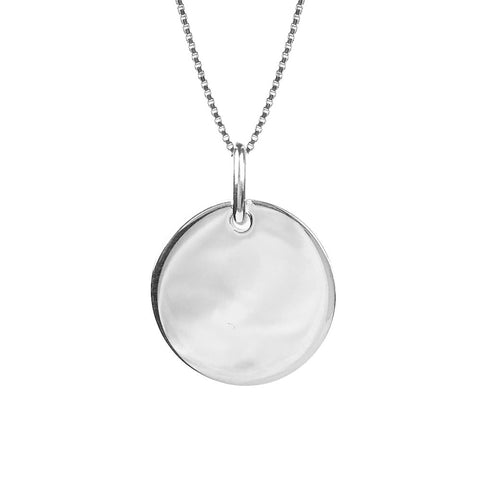 Hoxton Silver Disc Tag Necklace - www.sparklingjewellery.com