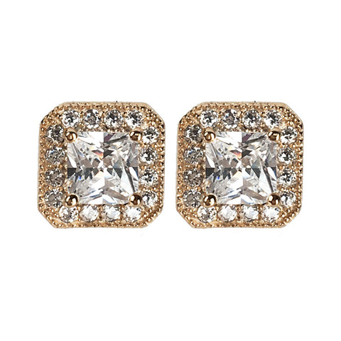 Square Halo Earrings - www.sparklingjewellery.com