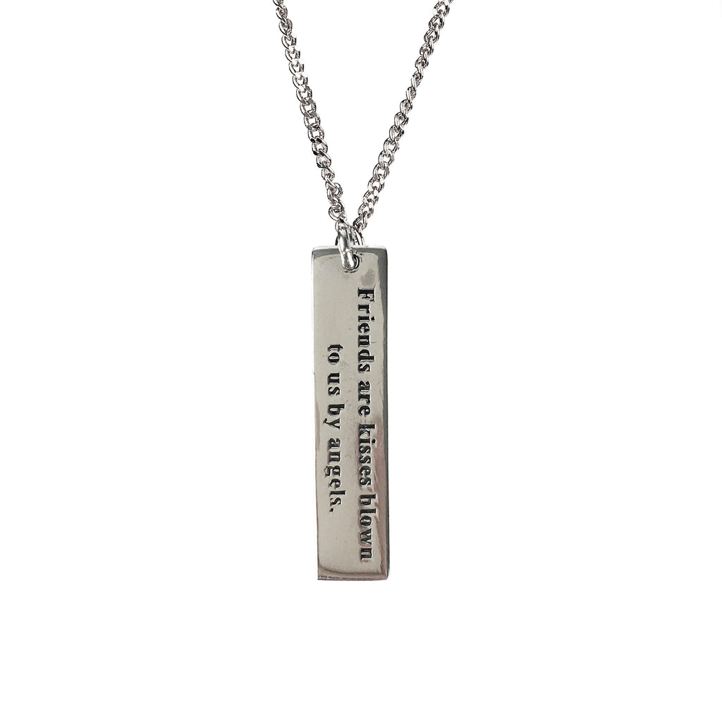 Sterling Silver Friend Bar Pendant - www.sparklingjewellery.com