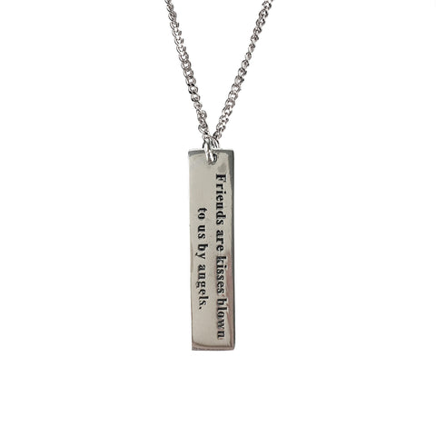 Sterling Silver Friend Bar Pendant - www.sparklingjewellery.com