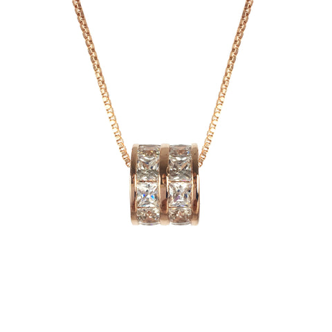 Cubic Zirconia Barrel Necklace - www.sparklingjewellery.com