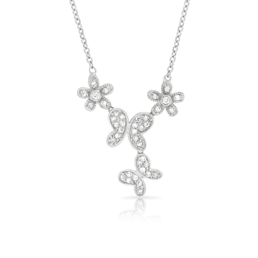 Silver Butterfly Necklace - www.sparklingjewellery.com