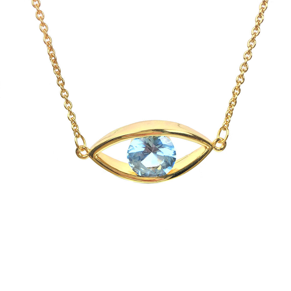 Gold Egyptian Eye Necklace - www.sparklingjewellery.com