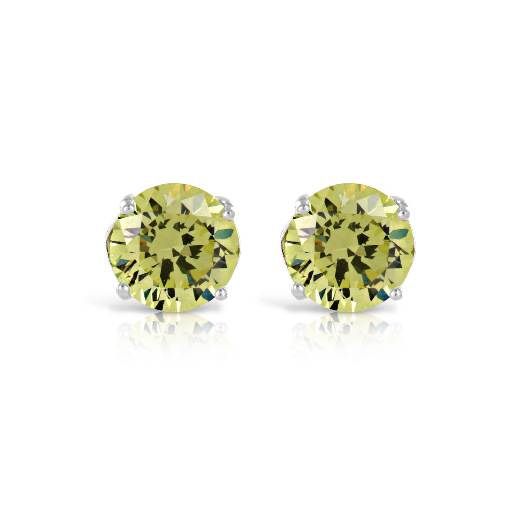Peridot Green Stud Earrings - www.sparklingjewellery.com
