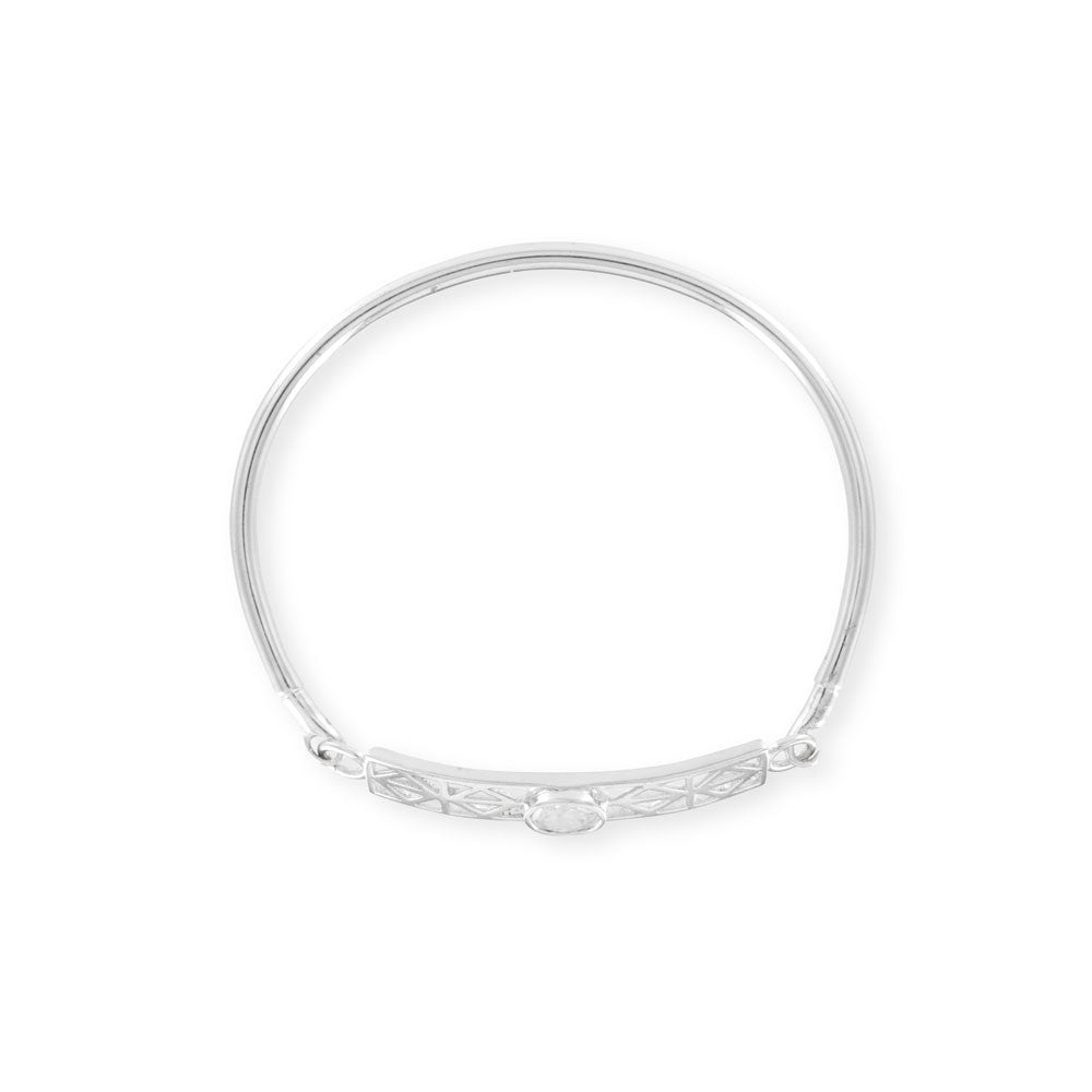 Celtic Silver Bangle - www.sparklingjewellery.com