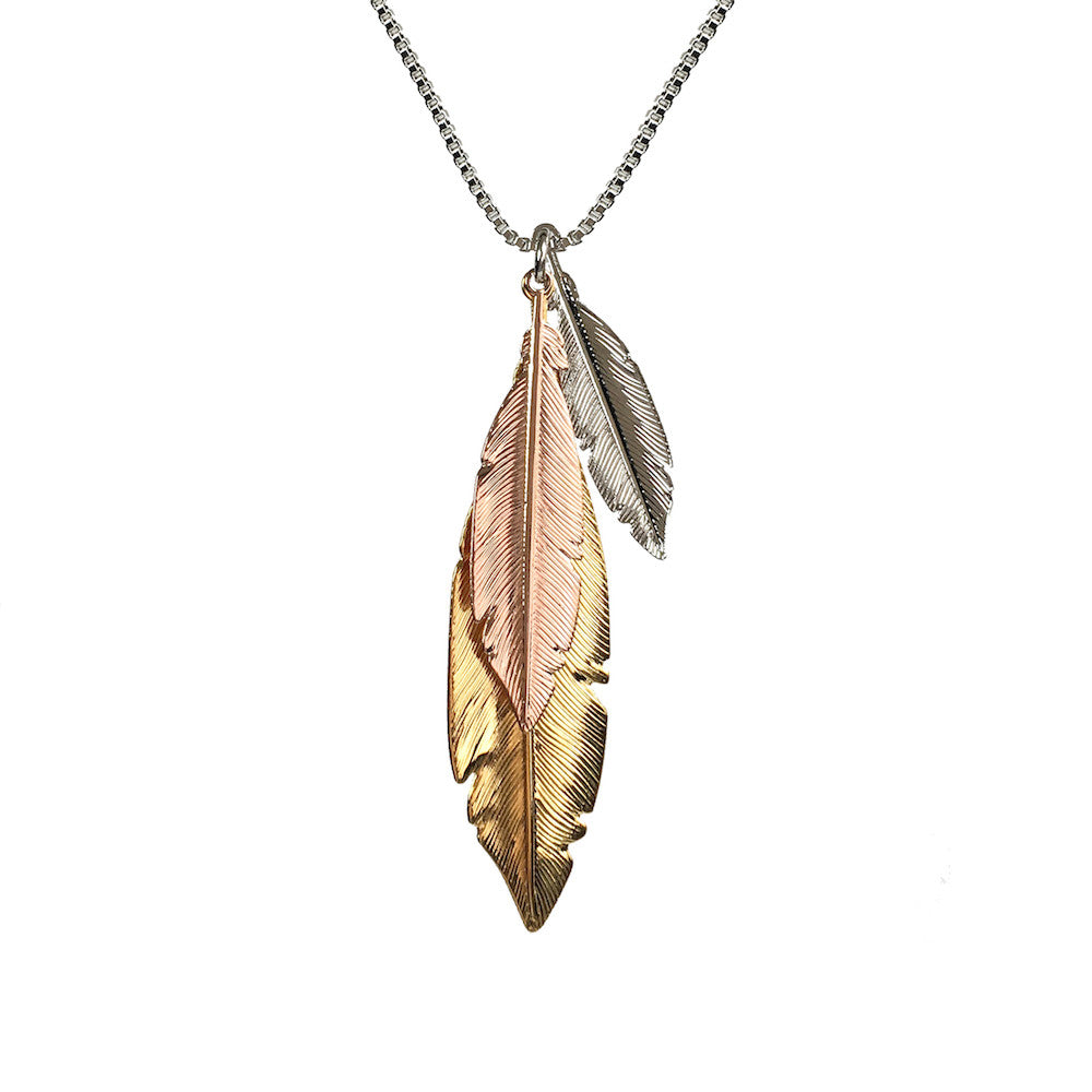Hoxton Long Feather Necklace - www.sparklingjewellery.com
