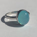 Oval Blue Chalcedony Cabochon Silver Ring - www.sparklingjewellery.com