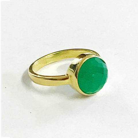 Green Gold Vermeil Bezel Ring - www.sparklingjewellery.com