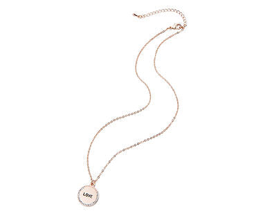 Love Disc Necklace Rose Gold - www.sparklingjewellery.com