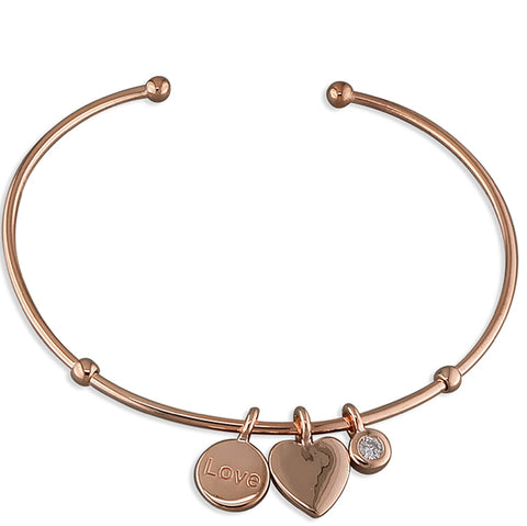 Rose Gold Vermeil Sterling Silver Bangle Limited Edition - www.sparklingjewellery.com