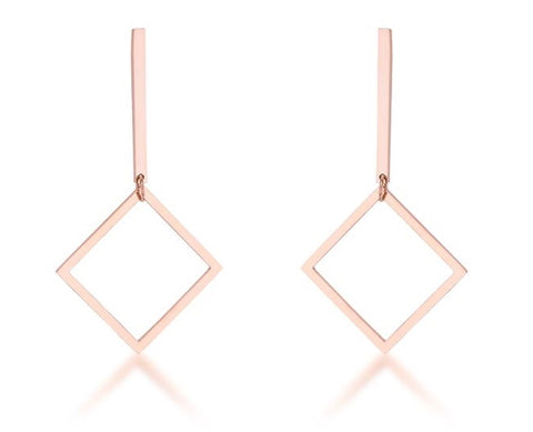Rose Gold Abstract Earrings - www.sparklingjewellery.com