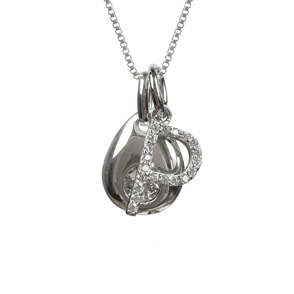 March - Birthstone & Initial Necklace Set - www.sparklingjewellery.com