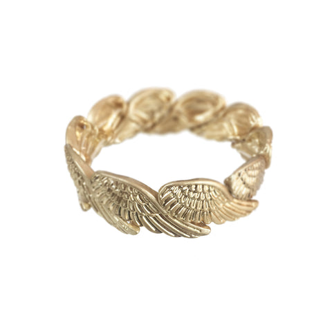 Angel Wing Matt Gold Bracelet - www.sparklingjewellery.com